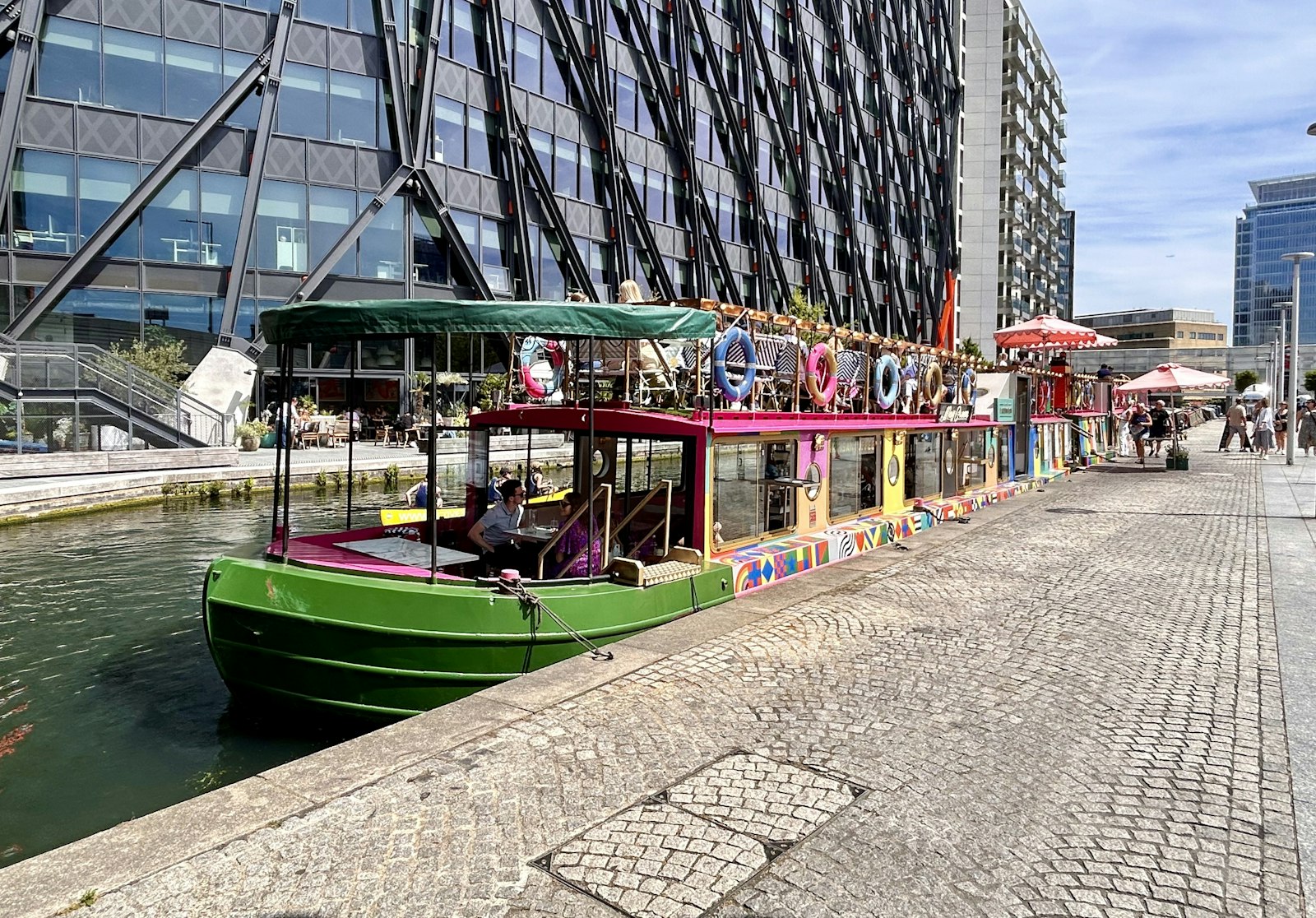 Paddington Basin, London, on a sunny summer day