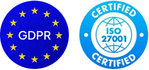 GDPR and ISO 27001 badges